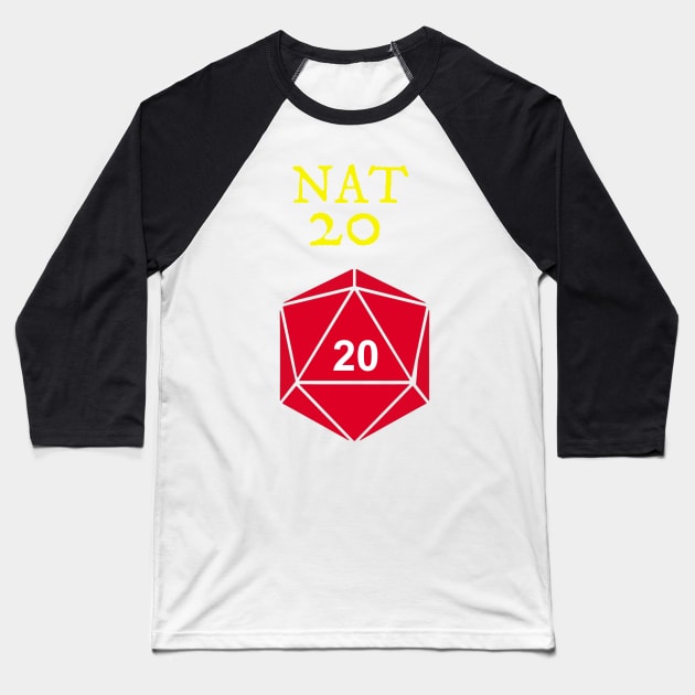 Natural 20 Baseball T-Shirt by Wonder design